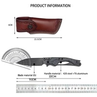 Couteau pliant D2 portable pour le camping et les activités de plein air, en acier 420 et manche en aluminium T6, outil EDC de pêche, modèle populaire pour le commerce international