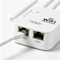 Repetidor WiFi Universal de 300Mbps con Enchufe Europeo, 802.11N, Extensor de Rango WiFi Interior/Exterior con 6 Antenas para Apartamentos