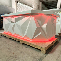Comptoir de bar pliable en forme de diamant en surface solide pour restaurant, cuisine, bar avec évier en acier inoxydable