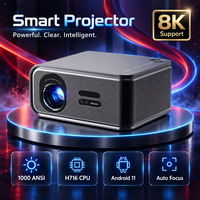 Projecteur 4K OEM, résolution native 1080P, Android 11, prise en charge du décodage vidéo 8K, mise au point automatique, correction automatique de la distorsion trapézoïdale, home cinéma, 2 Go de RAM, 16 Go de stockage