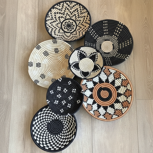 HANDICRAFT RATTAN BAMBOO BASKET: SEAGRASS HANGING <b>WALL</b> DECORATION, BOHO ECO-FRIENDLY, ART-THEMED. - Product Image 1