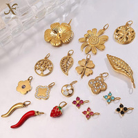 XF Sieraden Accessoires 304 Roestvrij Staal Bloem Fruit Charms Gepolijste DIY Hangertje Ketting