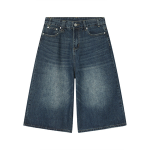Shorts en jean pour <span class=keywords><strong>homme</strong></span> ODM OM, couleur unie, coupe large, style vintage, été, grande taille, baggy - Product Image 3