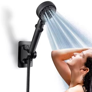 Pommeau de <span class=keywords><strong>Douche</strong></span> Mural en Plastique ABS Haute Pression, Écologique, Économiseur d'<span class=keywords><strong>Eau</strong></span>, Finition Chromée, Débit Réglable, Robinet de Salle de Bain - Product Image 1