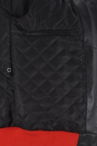 Veste pour homme en cuir Nappa noir et rouge 100% véritable, sur mesure, marque privée, OEM, vente en gros, style streetwear de luxe - Product Image 5