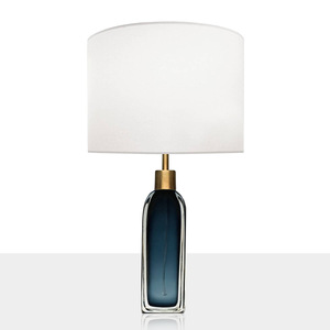 Lámpara de Mesa Creativa de Lujo, Lámpara Artística de Cristal Azul para Botella de Vino, Lámparas de Cristal de Diseño, <span class=keywords><strong>Bar</strong></span> de Hotel, Mesita de Noche, Lámpara de Tela - Product Image 6
