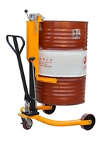 Chariot élévateur hydraulique portable pour fûts d'huile de 55 gallons, capacité 550 lbs, avec pince bec d'aigle et base en U