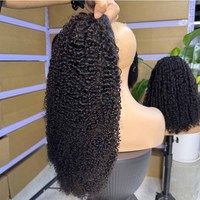 Prêt à expédier 100% bombe pour cheveux vierges brésiliens non transformés demi-perruque Afro crépus bouclés cheveux humains pour femmes noires