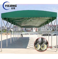 Auvent de garage rétractable pliable en toile imperméable pour l'extérieur, avec structure en acier