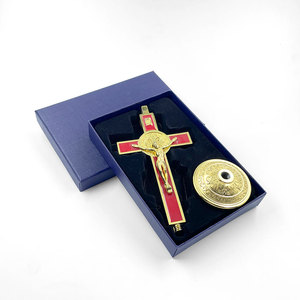 Bestseller Kreuz-Handwerk Jesus Christliches Katholisches Stehendes Kreuz Desktop-Dekoration Legierung Religiöser Schmuck Kunsthandwerk Ornament - Product Image 3