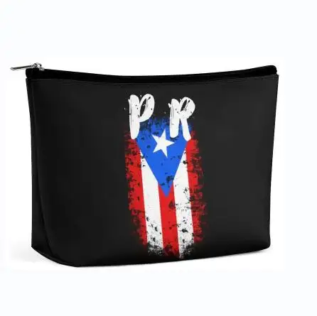 Porto riko Rican ülke bayrağı seyahat makyaj çantası kozmetik torbası kalem kutusu sevimli kalem organizatör çanta çanta kadın erkek için