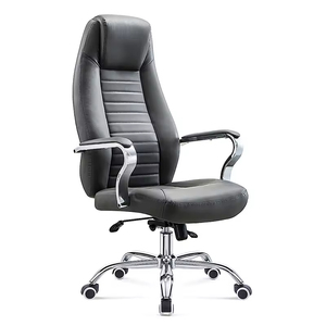 Silla moderna de oficina con respaldo alto, la más vendida, giratoria de cuero negro de alta calidad para CEOs y jefes, muebles certificados CE - Product Image 6