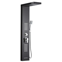 Colonne de douche en acier inoxydable 304 avec robinet de douche à effet pluie, design moderne, mitigeur céramique, ensemble de douche froid et chaud pour salle de bain