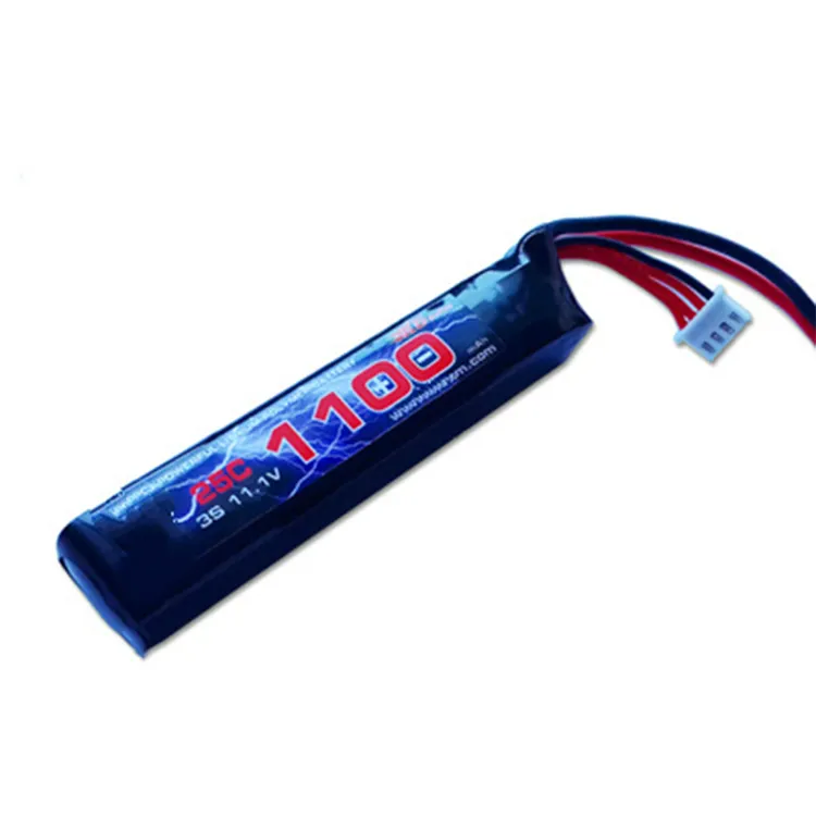 Factory Hot Sale High Quality Li-Ion Battery 25C 3S Lipo Battery 1100mah 11.1v For Airsoft /Gun/RC Model/Hobby