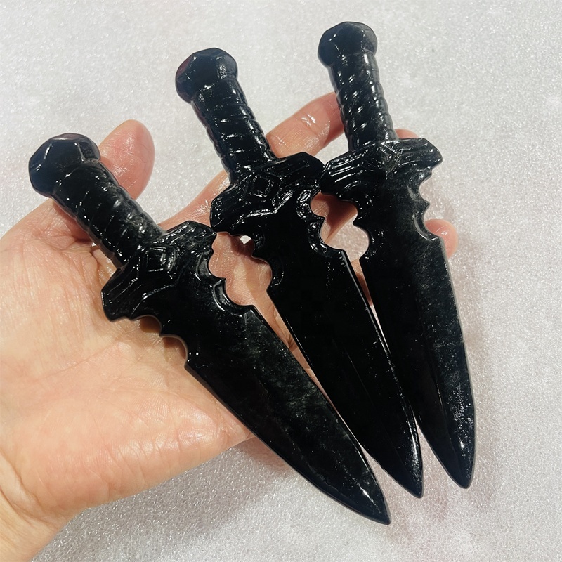 Wholesale Natural Crystal Carving Knife Obsidian
