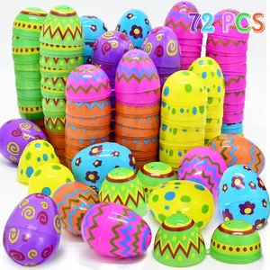 Plastic Easter Eggs 3.15" Easter Egg Hunt with Design Fillable Easter Eggs for Candy