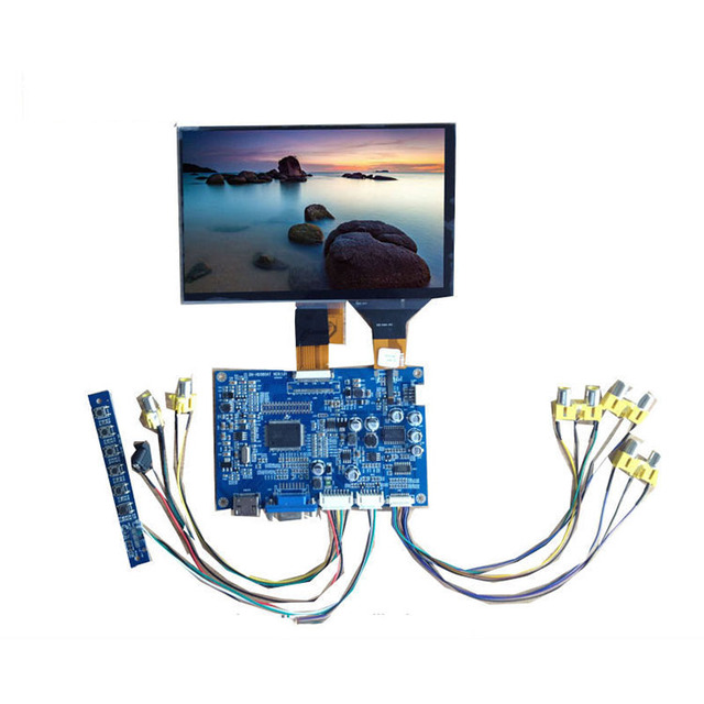 Full Angle 7 Inch 1024x600 TFT LCD Module with VGA Interface LED Backlight 16:9 Ratio
