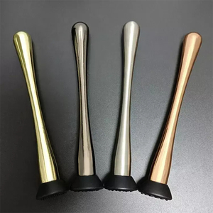 Venta al por mayor palo martillo rompehielos Acero inoxidable mortero oro rosa cóctel Mojito Muddler cóctel con logotipo - Product Image 4