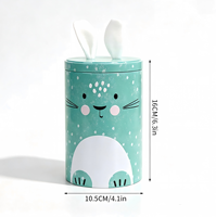Boîte en métal personnalisée pour la fête de Pâques, boîte en métal pour lapin de Pâques, boîtes rondes en métal avec oreilles de lapin
