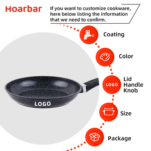 Sartén <span class=keywords><strong>Antiadherente</strong></span> de Aleación de Aluminio con Revestimiento de Mármol y PTFE, Apta para Cocina de Gas e Inducción, Certificación LFGB, Logotipo Personalizado OEM - Product Image 4