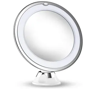 Touch Screen Light Up Travel Flexibele 10X Vergrootglas Zuig Draagbare Smart Make-Up Tafel Spiegel Led Spiegel Vanity Met Licht