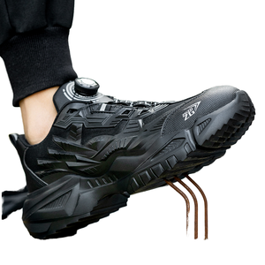 รองเท้าเซฟตี้สำหรับผู้ชาย ZG 8824 พร้อมปุ่มหมุน หัวเหล็ก และเทคโนโลยีสีดำ Mecha ขายดี ใช้ในโรงงานสำหรับฤดูหนาว - Product Image 4