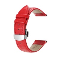 Vente directe d'usine, bracelet de montre en cuir véritable à motif bambou, boucle papillon, options multicolores, libération rapide