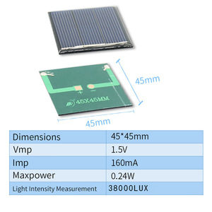 Panel Solar Flexible Ak de 45x45mm, 1.5V, 160mA, Policristalino, para Carga de Baterías - Product Image 4