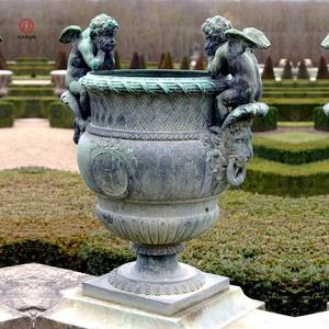 Oeuvre en métal classique coulée Bronze enfant Vase <span class=keywords><strong>Versailles</strong></span> chérubin urne socle Statue - Product Image 1
