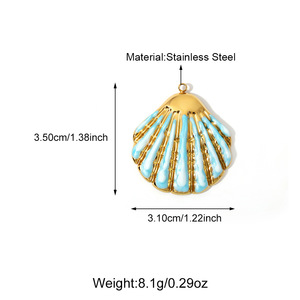 Ciondolo in Acciaio Inossidabile Placcato <span class=keywords><strong>Oro</strong></span> 18K per Collane e Bracciali, Serie a Tema Marino con Gioielli a Forma di Stella Marina e Conchiglia - Product Image 3