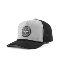 BSCI Custom 5 pannello in gomma PVC Logo cappellino da Baseball di alta qualità impermeabile cappello traforato prestazioni Dot due tono Golf cappello
