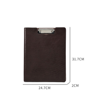 Porte-documents en cuir PU avec logo personnalisé, format A4, avec clip métallique, planche à écrire, pour le bureau et l'école, opaque, taille personnalisée, fabriqué en usine au Guangdong