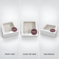 Boîte à gâteau portable en carton recyclé écologique, personnalisable, avec fenêtre de présentation et marquage à chaud, pour boulangerie et vente au détail (vente en gros)