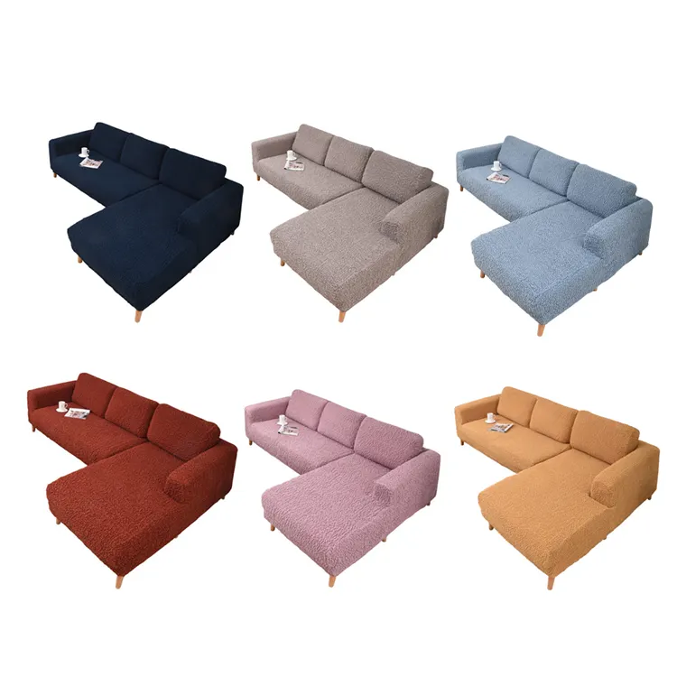 High Quality Waterproof Spandex 5 Seater 7 Seater Corner Sectional Stretch Sofa Cover for L Shape Couch Sofa