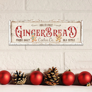 Décorations de Noël, ornements pour créer l'ambiance de fête de Noël, panneaux en bois en forme d'homme en pain d'épices, décorations murales. - Product Image 1