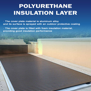 Couverture de <span class=keywords><strong>piscine</strong></span> automatique en aluminium à lamelles électriques avec protection UV, taille personnalisable, 110V/220V pour l'isolation hivernale - Product Image 3