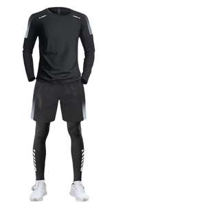 เสื้อยืดกีฬาแขนยาวแห้งเร็วสำหรับผู้ชาย ทรงหลวม ระบายอากาศได้ดี เหมาะสำหรับวิ่งออกกำลังกายตอนเช้า ฝึกซ้อมบาสเกตบอลแบบอเมริกัน - Product Image 5