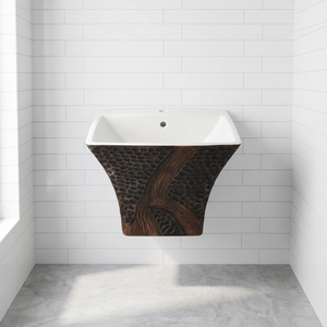 WC monobloc carré moderne en céramique, finition mate, design bois gaufré, double chasse, pour salle de bain de villa de luxe - Product Image 4