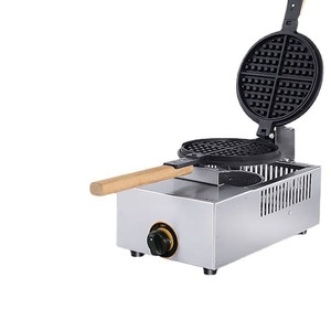 <b>Waffle</b> <b>Maker</b> Gas Fired Single Head <b>Round</b> Four Compartment Double Sided Heating Non Stick Grid For Commercial Use - Product Image 2