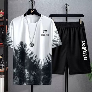 Ensemble T-shirt et pantalon d'été pour homme, tendance et très vendu, imprimé décontracté - Product Image 1