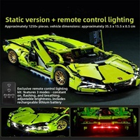 Compatible con Blue V12 para el modelo de coche deportivo Concept, bloques de construcción de plástico ABS para ensamblar, juguete para niños