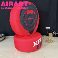Panneau publicitaire gonflable pour la promotion KFC, panneau gonflable personnalisé pour la promotion extérieure des restaurants de restauration rapide, utilisation de logo gonflable