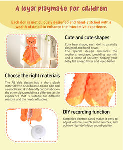 Chupete activo para dormir de bebé, juguete para acurrucarse con conejito, ruido blanco, canción de cuna, ayuda para dormir infantil, Sensor de llanto, regalos para recién nacidos, <span class=keywords><strong>manta</strong></span> de felpa blanca - Product Image 4