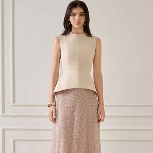 เสื้อผู้หญิงแฟชั่นชั้นสูงเสื้อผ้าสตรีผ้าแจ็คการ์ดแขนกุดผ้าแจ็คการ์ดทรายหรูหราโลโก้ตามสั่งจากเวียดนาม - Product Image 2