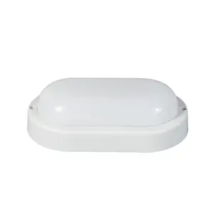 Económico Oval redondo 8W 12W LED mamparo precio barato cabeza a granel luz LED mamparo lámpara IP65 uso al aire libre