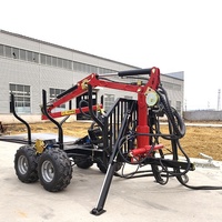 Meilleure Vente Remorque Forestière Remorquable à 4 Roues Motrices pour Quad, Chargeur de Grumes, Remorque à Bois pour Tracteur Agricole