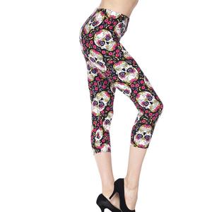 Leggings de Yoga con Estampado de Gato Gótico de PIHA SPORTS para Mujer, Logotipo Personalizado, Cintura Media, Elásticos, Deportivos, para Correr, Gimnasio, Capri, de Secado Rápido - Product Image 5
