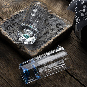 Petit verre à vin créatif à <span class=keywords><strong>grain</strong></span> vertical Verre à liqueur <span class=keywords><strong>en</strong></span> cristal Turquoise <span class=keywords><strong>Blue</strong></span> <span class=keywords><strong>Mountain</strong></span> Heavy Bottom White Wine Glass - Product Image 3