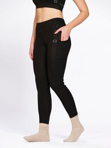 Leggings de sport pour femme en Lycra noir imprimé Cobra, très extensibles, avec poche pour téléphone portable, respirants, longueur cheville - Product Image 2