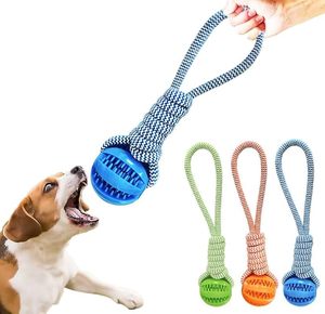 Mainan Anjing Kingtale dari Tali Kapas, Bola Berlubang, Tahan Gigitan, Tali Kapas Interaktif untuk Hewan Peliharaan - Product Image 1